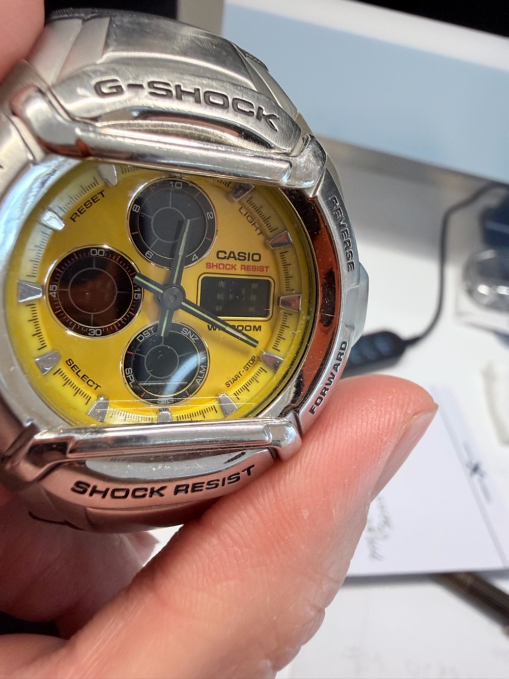Casio G-Shock Yellow Dial Silver Bezel Sport Watch G-511